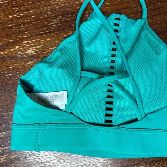 Nike Training Rainbow Ladder Indy Sports Bra Womens Green Size XS Polyester/Span - Picture 7 of 7